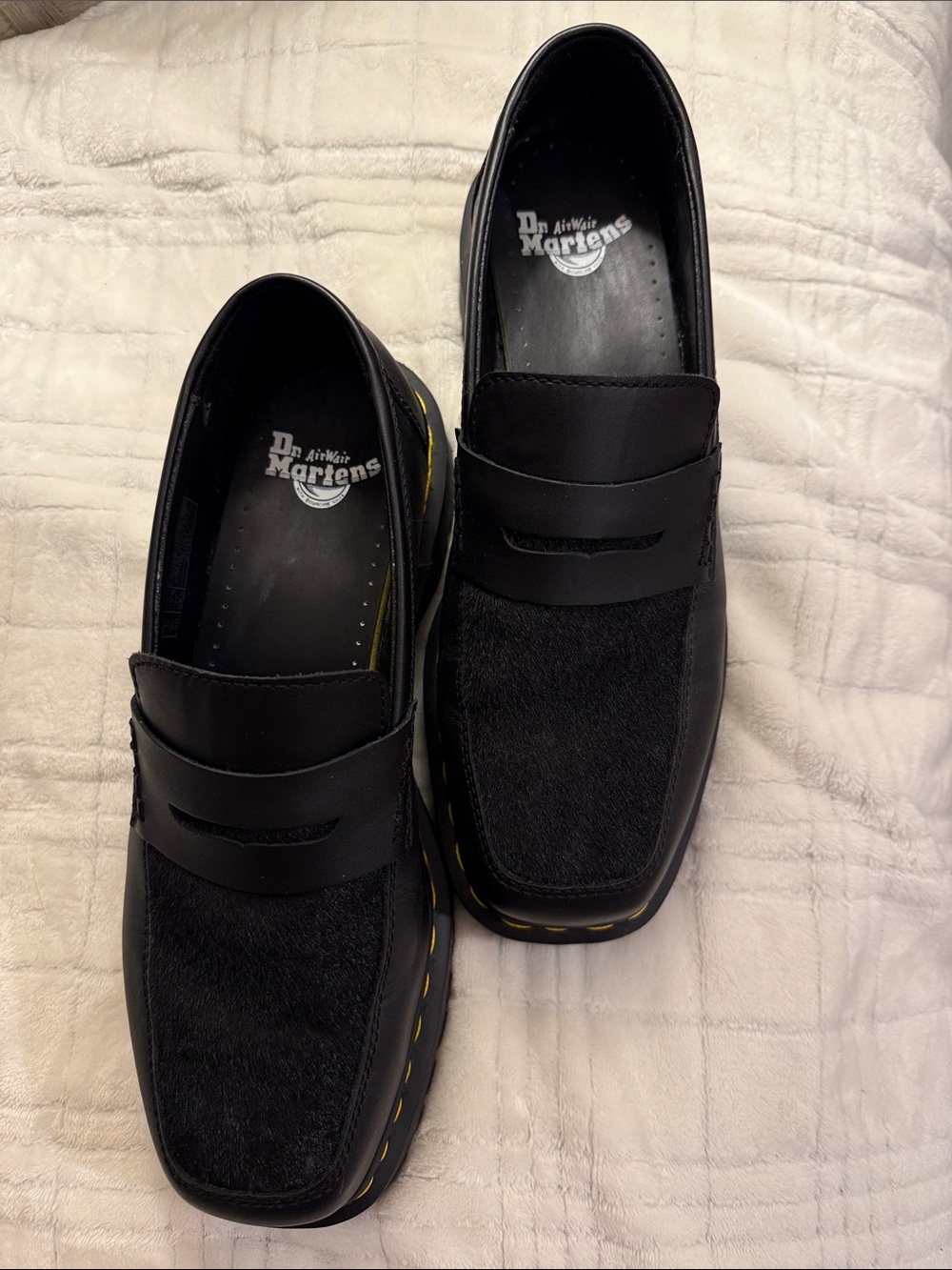 Limited Edition Dr. Martens Penton Bex Square Toe Hair-On Leather Loafers (sz10) - Picture 2 of 8